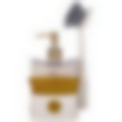 Дозатор для мыла одинарный с губкой и щеткой, бежевый с золотом 500мл