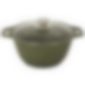 Кастрюля литая 2,0л стеклянна крышка Trendy style malachite, к21tsml