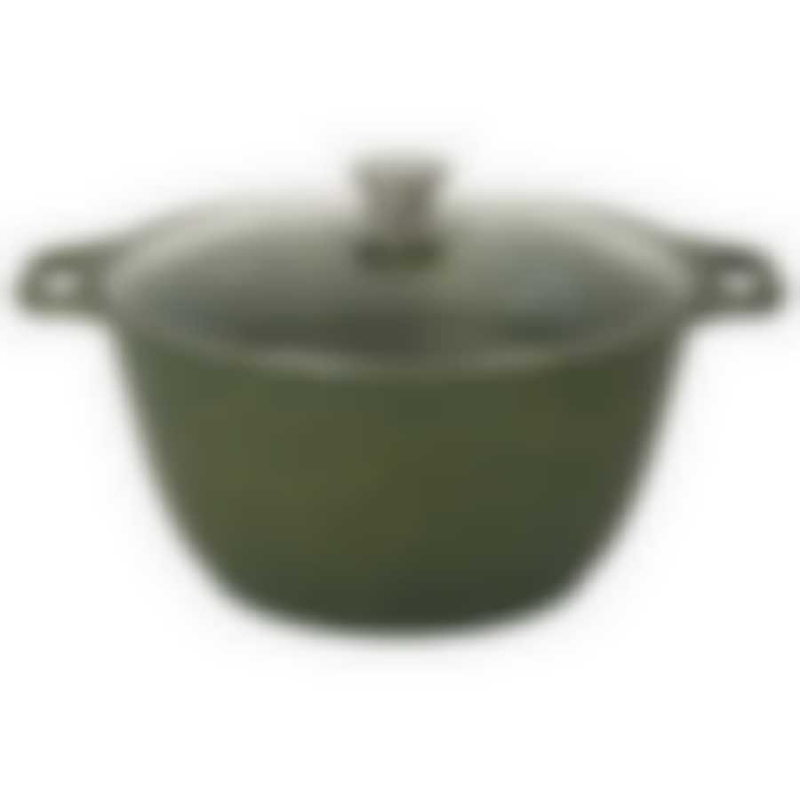 Кастрюля литая 3,0л стеклянная крышка Trendy style malachite, к31tsml