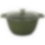 Кастрюля литая 4,0л стеклянная крышка Trendy style malachite, к41tsml