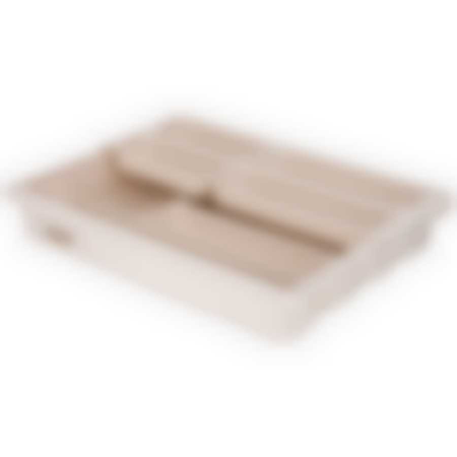 Лоток для столовых приборов раздвижной, бежевый