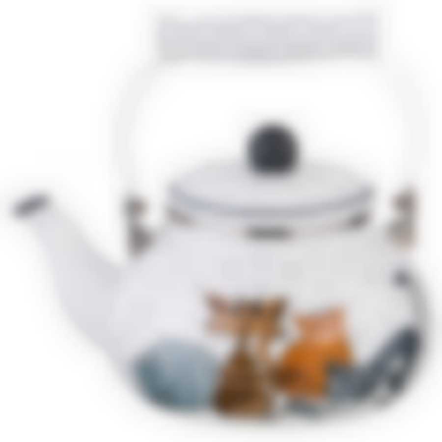 Чайник эмалированный Agness Котики, 2,5л