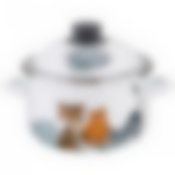 Кастрюля эмалированная с крышкой Agness Котики, 2,0 л