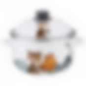 Кастрюля эмалированная с крышкой Agness Котики, 2,7 л