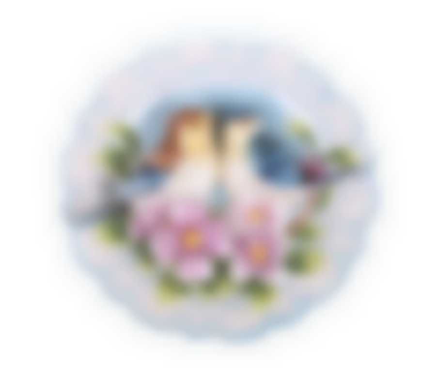 Тарелка настенная декоративная "ПТИЦЫ НА ШИПОВНИКЕ" диаметр=20 см