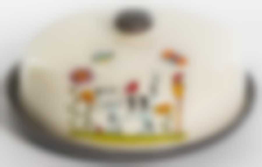 Блинница 230мм с крышкой, (ПОЛОСАТЫЙ КОТ) цветная упаковка