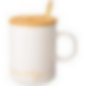 Кружка белая 380 мл с крышкой и ложкой в подарочной упаковке 