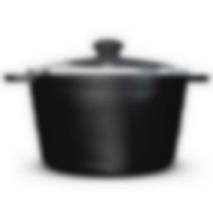 Кастрюля литая 5,0л стеклянная крышка Чёрный гранит, 186650
