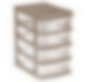 Универсальный бокс малый 4 секции, 205*145*235 мм (капучино)