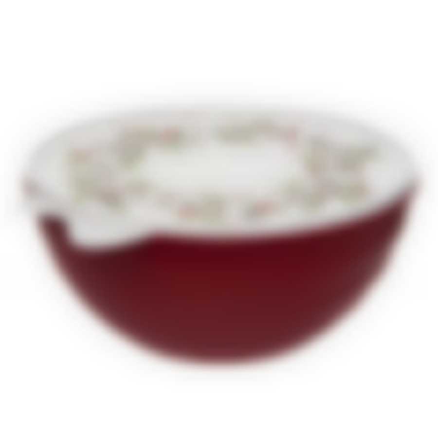 Миска с крышкой с декором 2,8л (Бордовый)