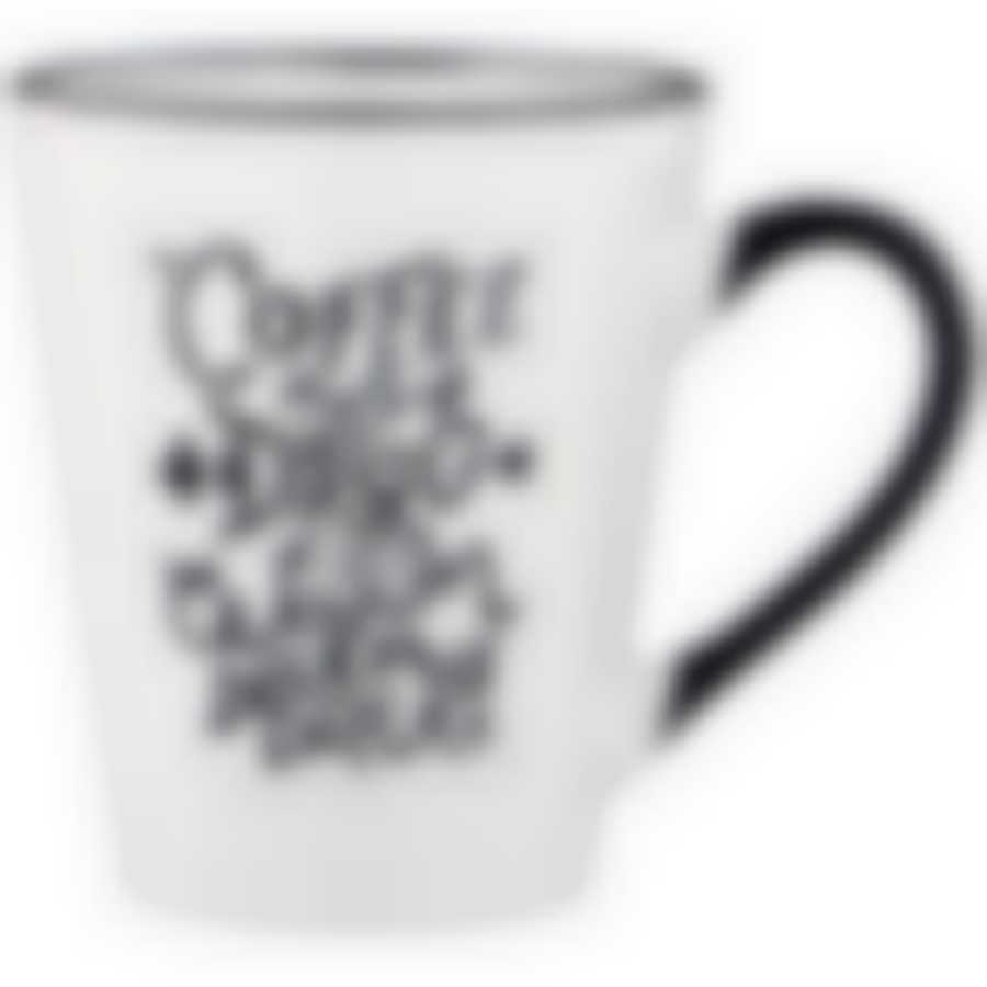 Кружка белая с черной ручкой 400 мл 13,3*9,6*11,5см