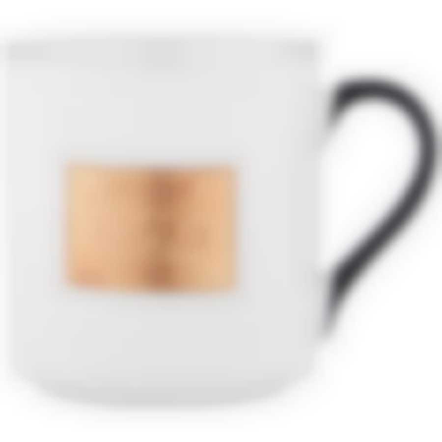 Кружка белая с золотой деталью 400 мл 12,5*9,3*10см