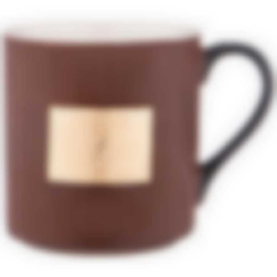 Кружка кофейного цвета с золотой деталью 400 мл 12,5*9,3*10см