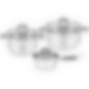 Набор кастрюль и ковш agness со стекл.крышками 6пр.0,9/2,6/3,5 л. размер 14x7,5/18x11,5/20x12.5 см