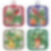 Прихватка "Новогодние узоры". Размер 16х16см. 4 диз.