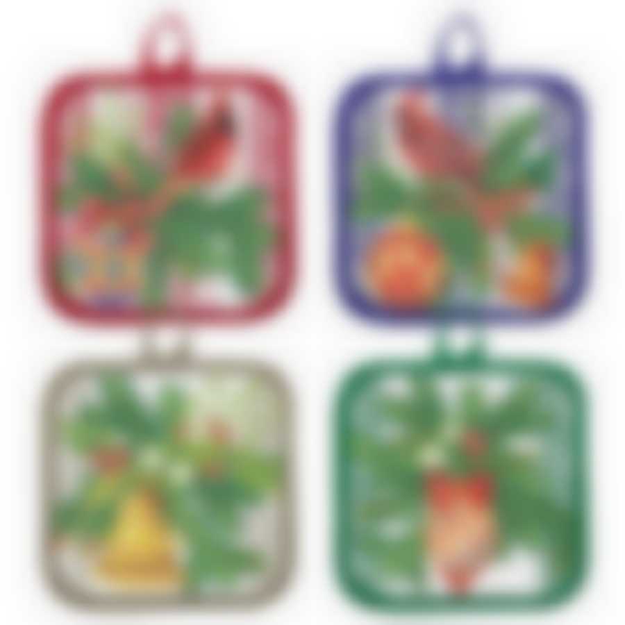 Прихватка "Новогодние узоры". Размер 16х16см. 4 диз.