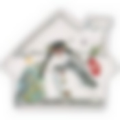 Тарелка agness “с новым годом!" в форме домика 23,5*19*2,5 см 