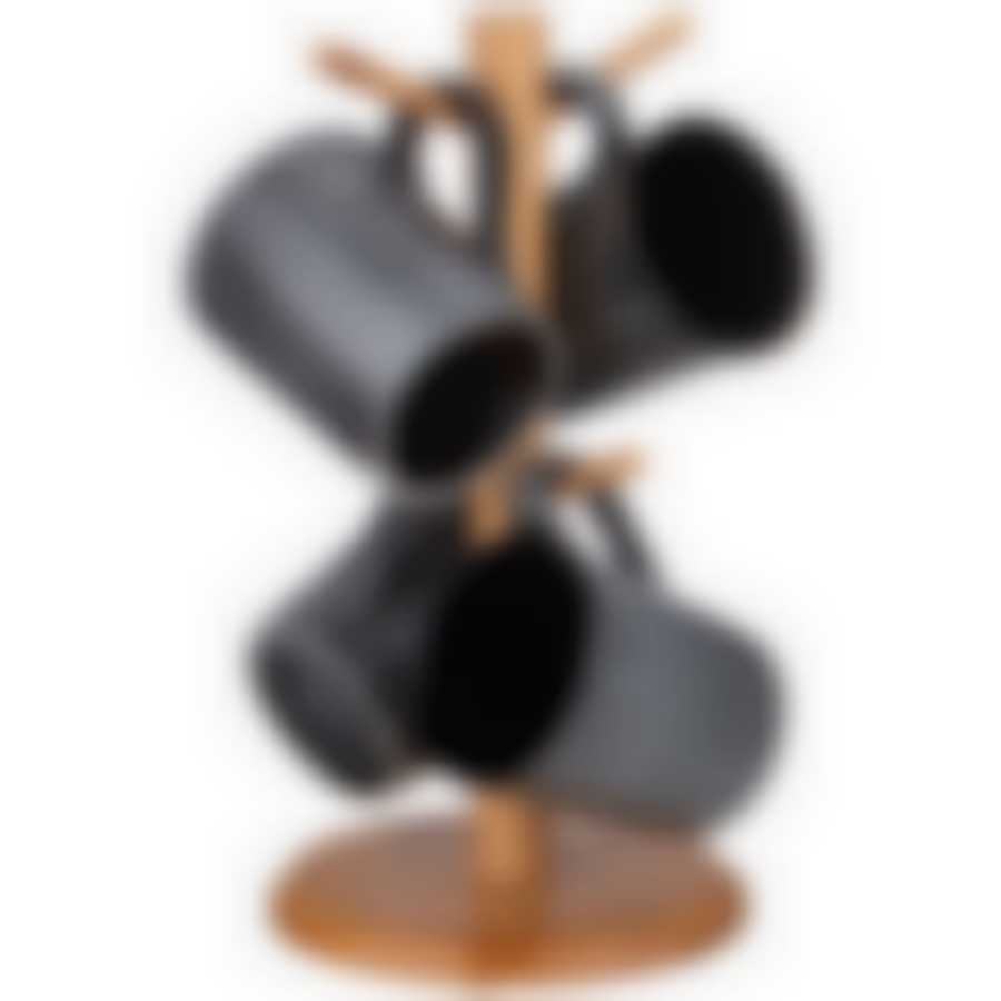 Набор кружек lefard Graphite на дер. подставке 4 шт. 300 мл 11,5*8*9,5 см 