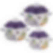 Набор кастрюль agness эмалированных серия Прованс лимоны , 6пр. 1,5л/2,8л/3,6л, 16х10/20х12/22х13см