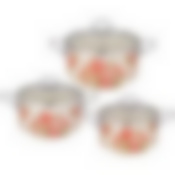 Набор кастрюль agness эмалированных серия Корейская роза , 6пр. 2,0/2,8/3,6л,18х11/20х12/22х13см