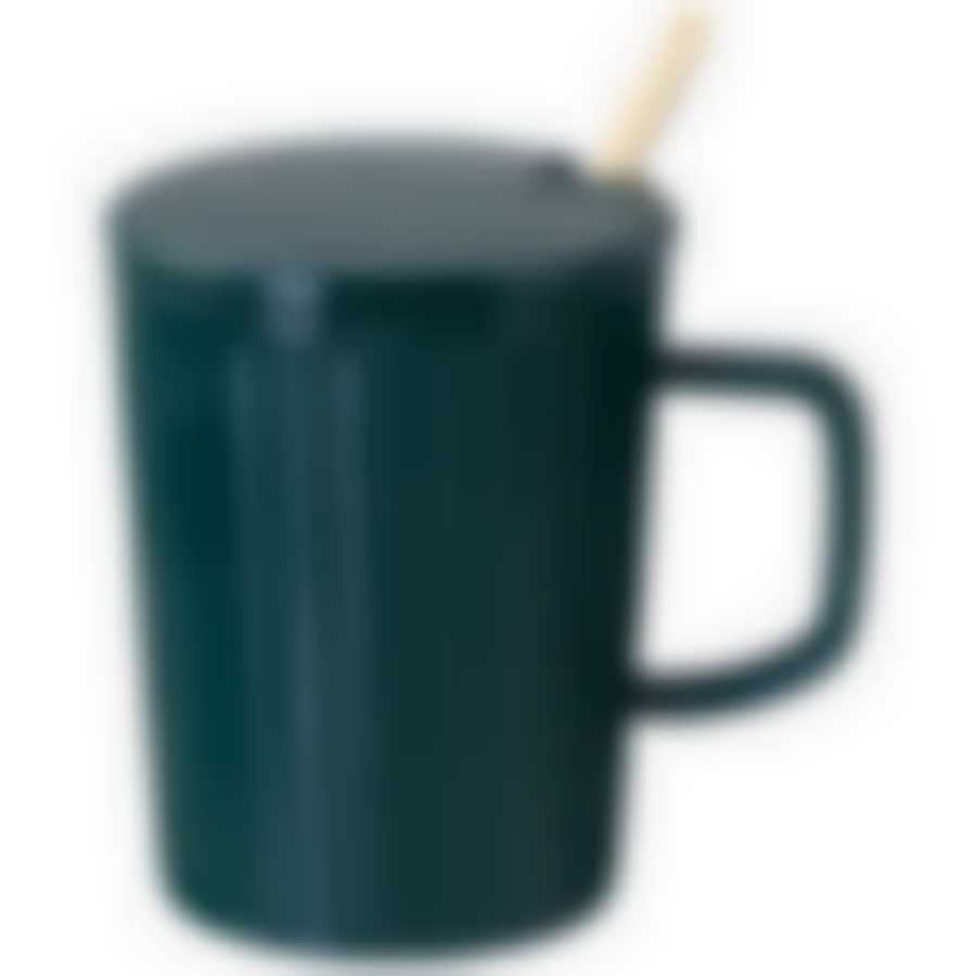 Кружка lefard Herbal с крышкой и металл. ложкой 350 мл серая 