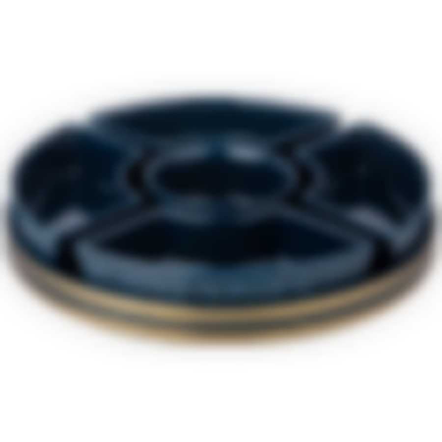 Менажница lefard Herbal 5 секции на подставке синяя 