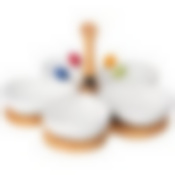 Менажница lefard Native 5 секций 200 мл на дер. подставке с дер. ручкой, 5 вилочек 