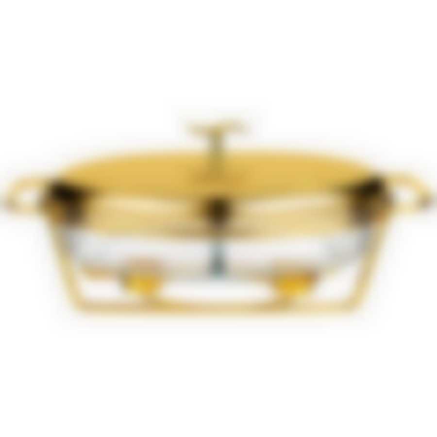 Мармит agness овальный 2 отсека gold 2,6l