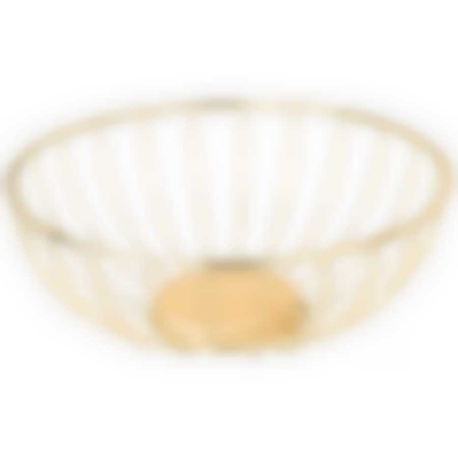 Фруктовница agness металлическая цвет: gold, 25х9 см