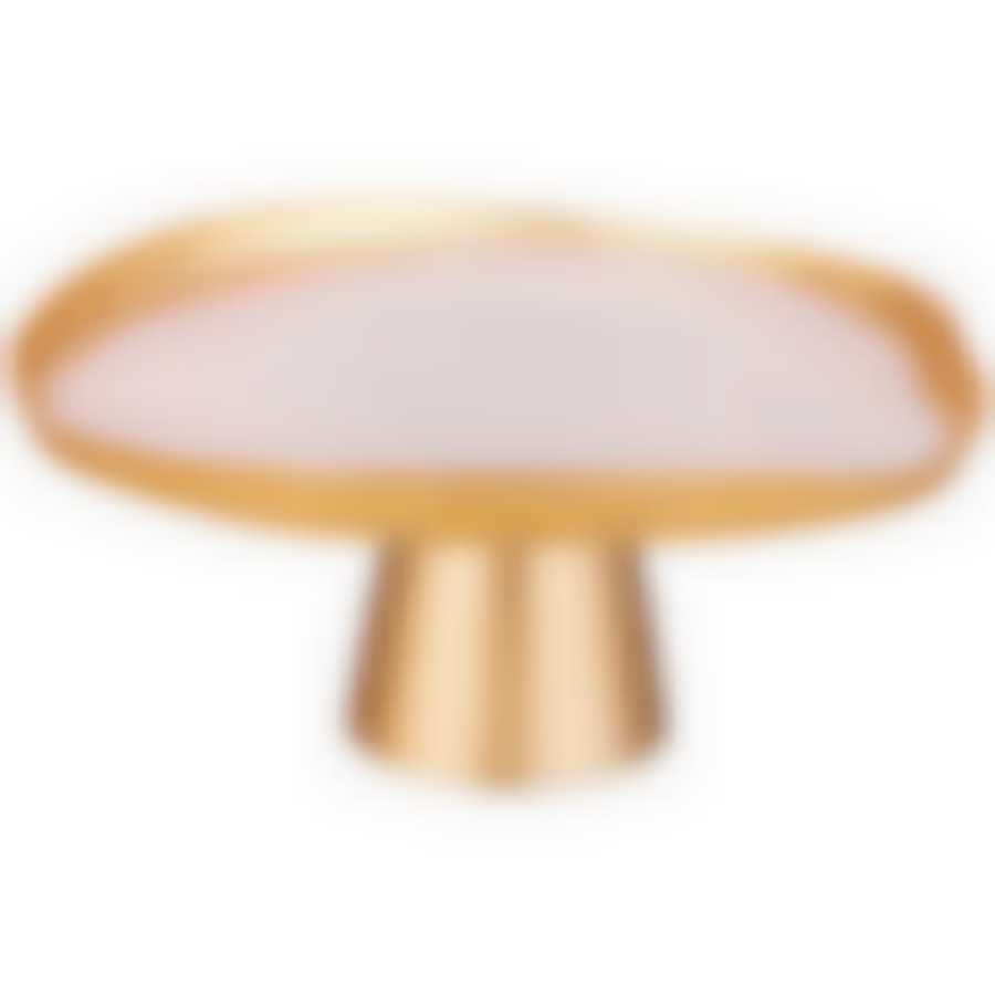 Блюдо на ножке Bohemia white d=28см