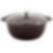 Кастрюля-жаровня литая 5,0л стеклянная крышка Кофейный мрамор, жмк528а