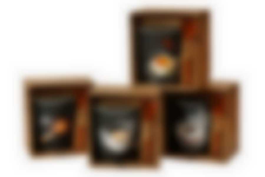 Кружка бочка с ложкой 340мл "Кофеман" MIX