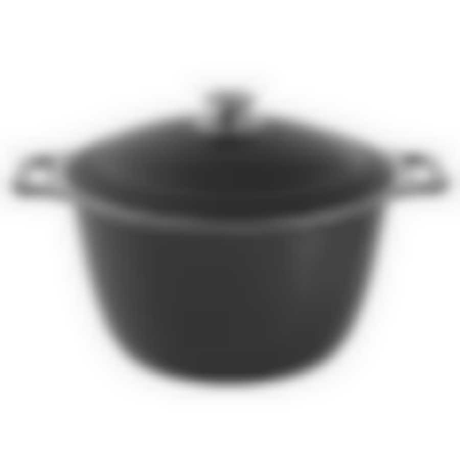 Кастрюля литая 6,0л с крышкой декоративное черное покрытие высокая кастрюля с декоративным покрытием из литого алюминия:алюминиевая крышка, алюминиева