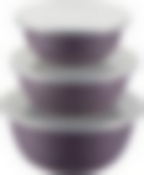 93-EM-SM-S01 Набор мисок 3шт.(фиолетовый цв.):14,16,18 см (эмаль,углерод.сталь,PP) Linea SMALTO