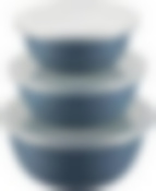 93-EM-SM-S02 Набор мисок 3шт.(серо-голубой цв.):14,16,18 см (эмаль,углерод.сталь,PP) Linea SMALTO