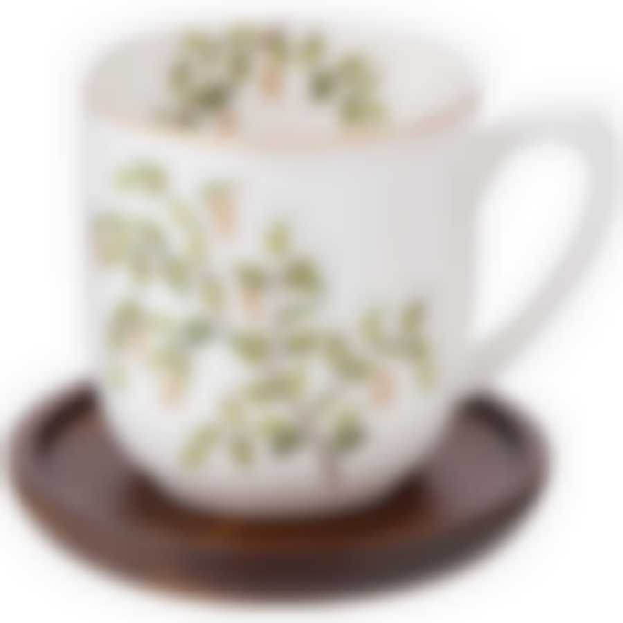 Кружка lefard Березки 380 мл на дерев.подставке 