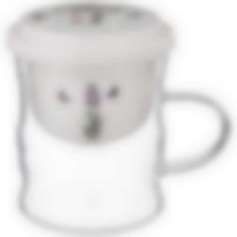 Кружка стеклянная с фарфоровым ситом 420 мл