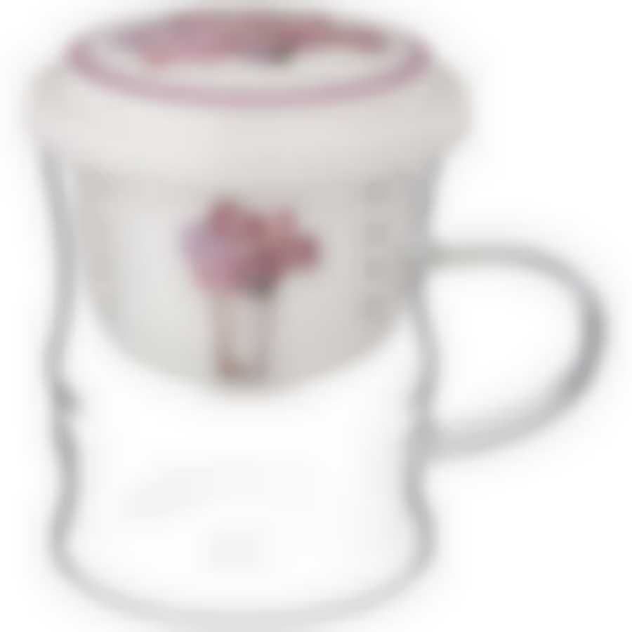 Кружка стеклянная с фарфоровым ситом 420 мл