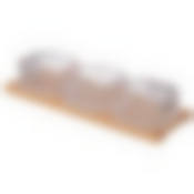 Набор емкостей из 3-х штук Perfo 8,5*4см на бамбуковой подставке