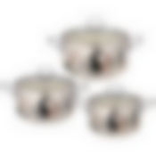 Набор кастрюль agness эмалированных серия Парижские коты , 6пр. 2,0/2,8/3,6л,18х11/20х12/22х13см