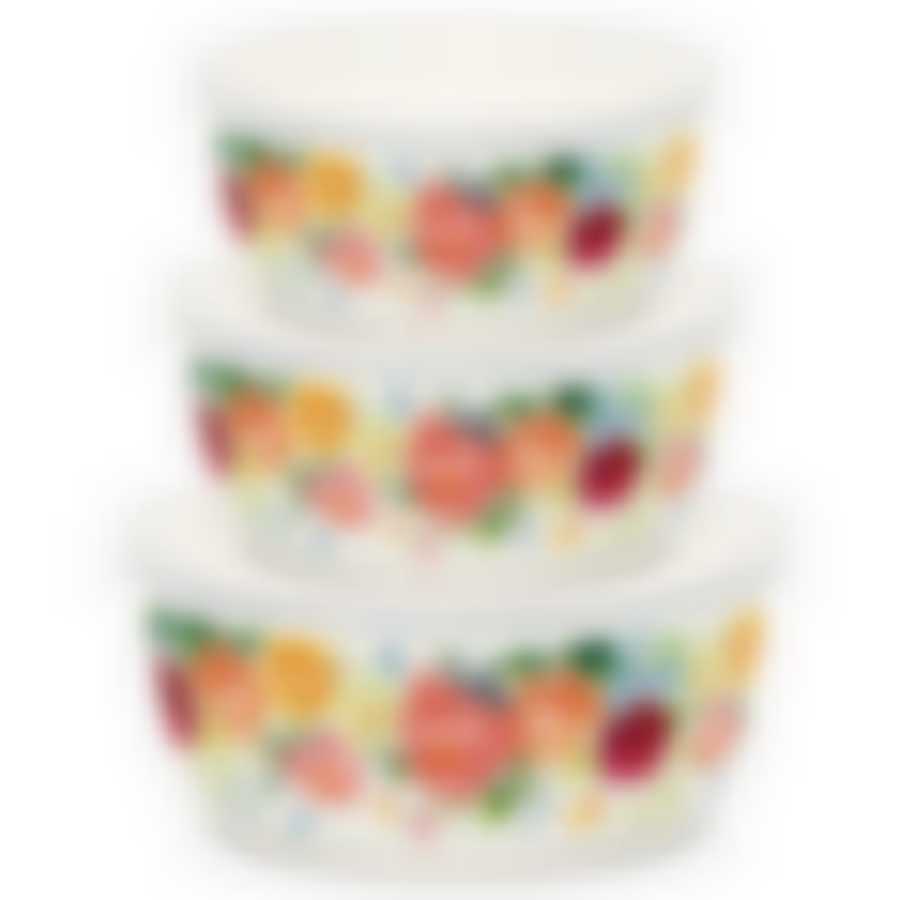 Набор мисок 3 предмета Peonies пластиковые крышки ТМ Appetite, 1DM47PL