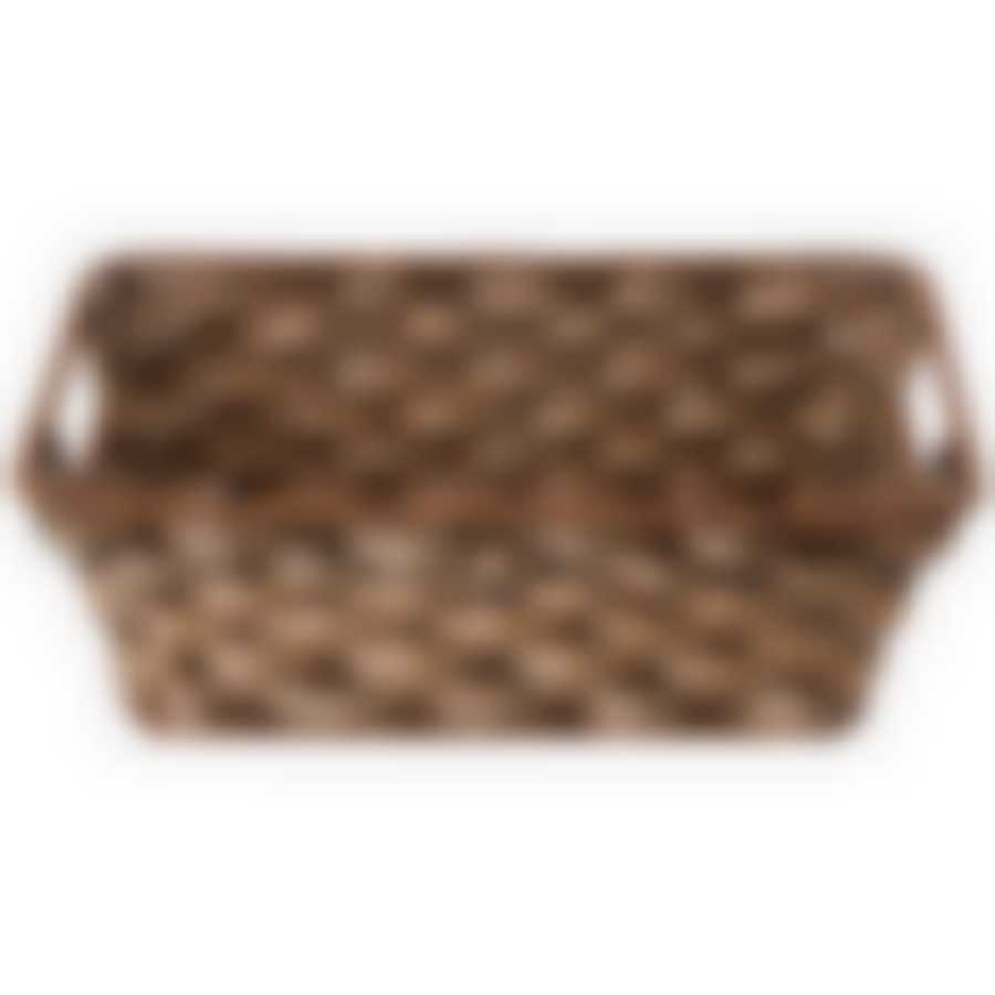 КОРЗИНКА С РУЧКАМИ КОЛЛЕКЦИЯ "НАТУРЕЛЬ" ТЕМНОЕ ПЛЕТЕНИЕ 27Х20Х8,5 СМ