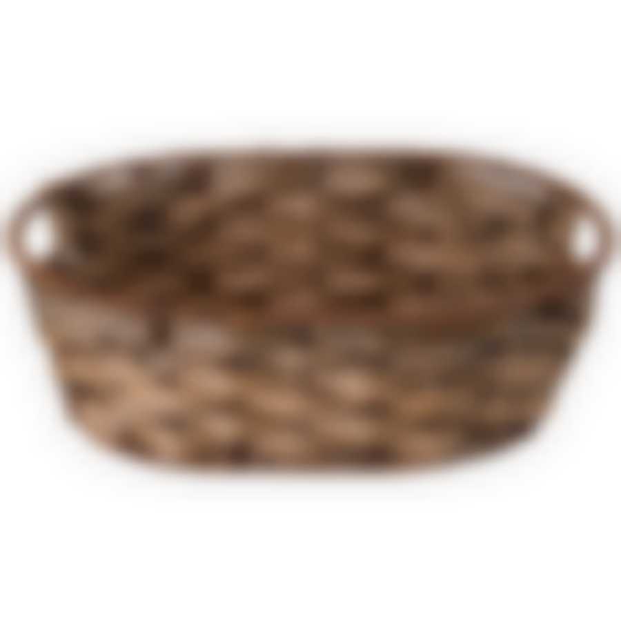 КОРЗИНКА С РУЧКАМИ КОЛЛЕКЦИЯ "НАТУРЕЛЬ" ТЕМНОЕ ПЛЕТЕНИЕ 28Х21Х8,5 СМ