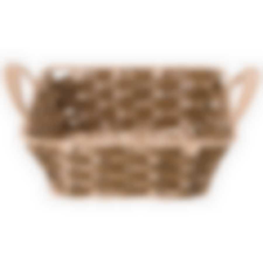 КОРЗИНКА С РУЧКАМИ КОЛЛЕКЦИЯ "НАТУРЕЛЬ" СВЕТЛОЕ ПЛЕТЕНИЕ 22Х22Х8/11 СМ