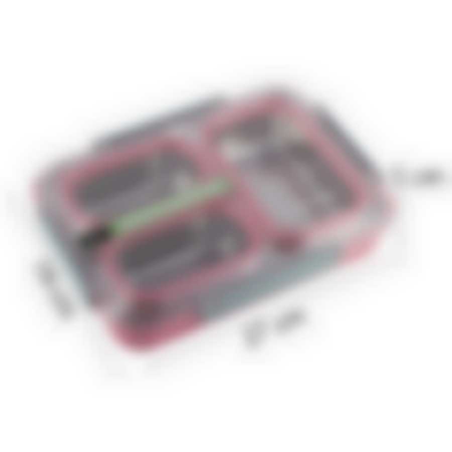 Ланч бокс 27.5*20*6 см (цвет розовый, зеленый, синий)