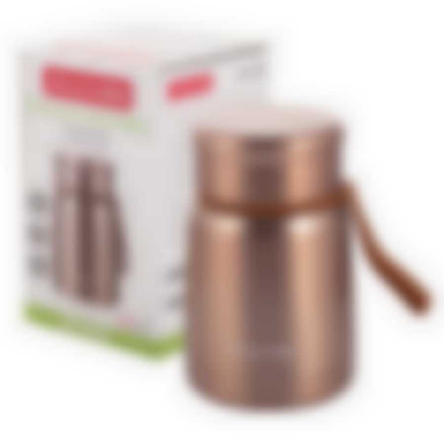 Термос пищевой 530 мл (цвет серый, золотой)