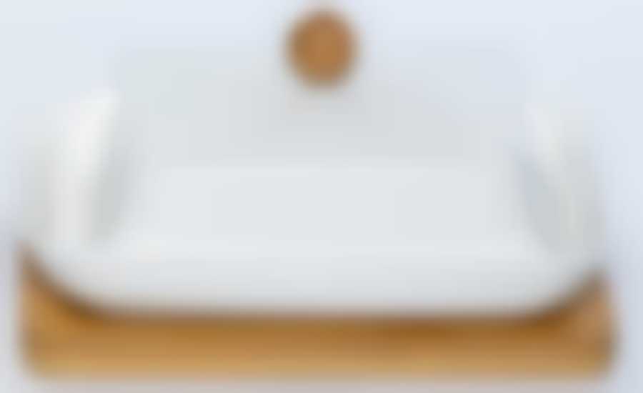 РОЗА, масленка 168мм на бамбук,подставке, цветная упаковка