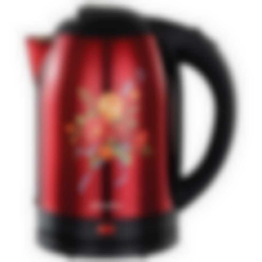 Чайник МАТРЁНА MA-005 электрический (2,0 л) стальной красный хохлома