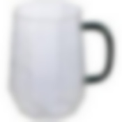 Кружка AROMA 430 мл из боросиликатного рельефного стекла, с гранями, с ручкой из цветного стекла