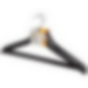 Набор вешалок деревянных с перекладиной, 3 шт, цвет черный